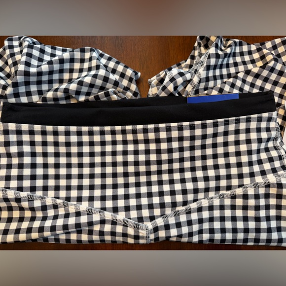 JoyLab- Women’s High Rise Piped 7/8 Leggings Black and White Gingham - Picture 6 of 8